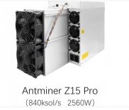 Model Antminer Zcash Miner Z15 Pro 840KSol