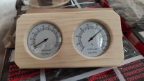 Sauna üçün vedrə çömçə, qum saatı, termometr